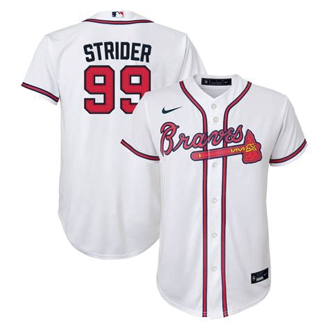 men's atlanta braves spencer strider nike white replica player jersey|spencer strider jersey atlanta.